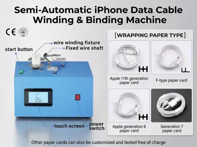 Máquina Bobinadora y Atadora de Cables de Datos iPhone WPM-K287