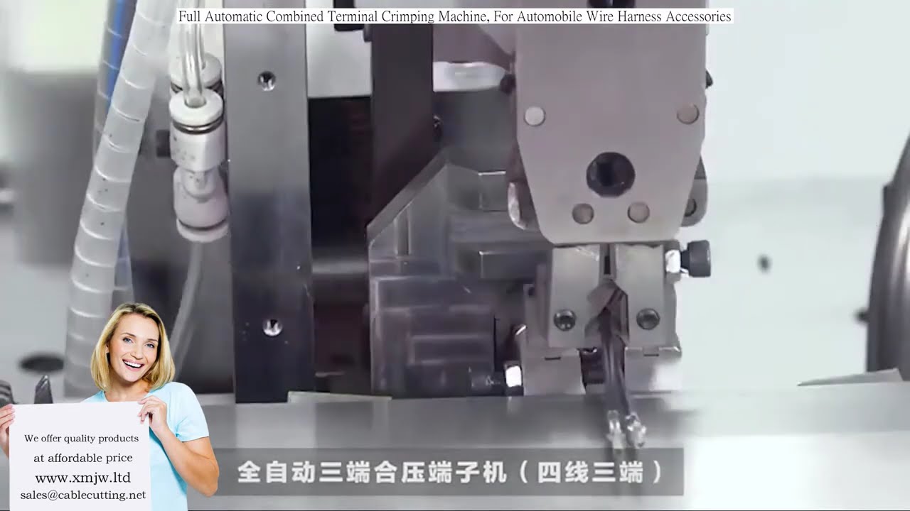 Máquina de crimpado de terminales totalmente automática para arneses de automóviles