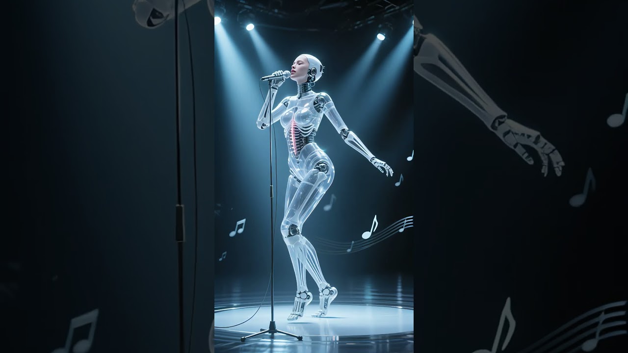 Robots de diseño elegante ofrecen un espectáculo musical. #robots #automatización
