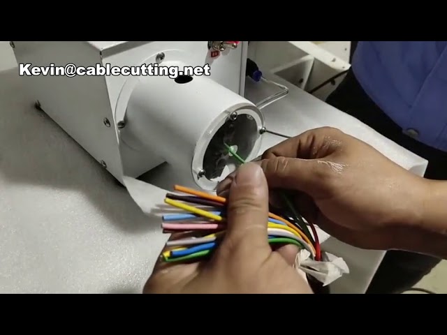 Máquina neumática-eléctrica automática para pelar y trenzar cables multinúcleo y cordones de alimentación
