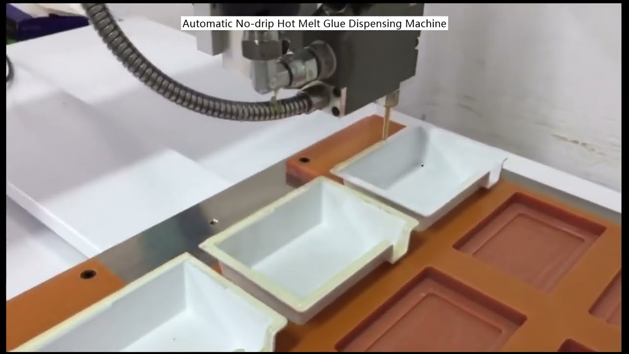 Máquina dispensadora de pegamento termofusible automática sin goteo