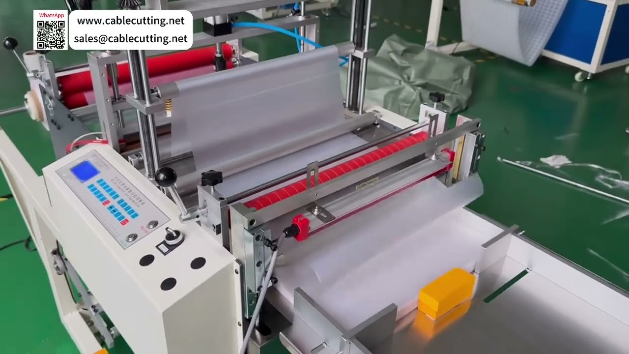 Pequeña máquina automática de sellado térmico y corte en frío para fabricación de bolsas, herramienta de operaciones de producción
