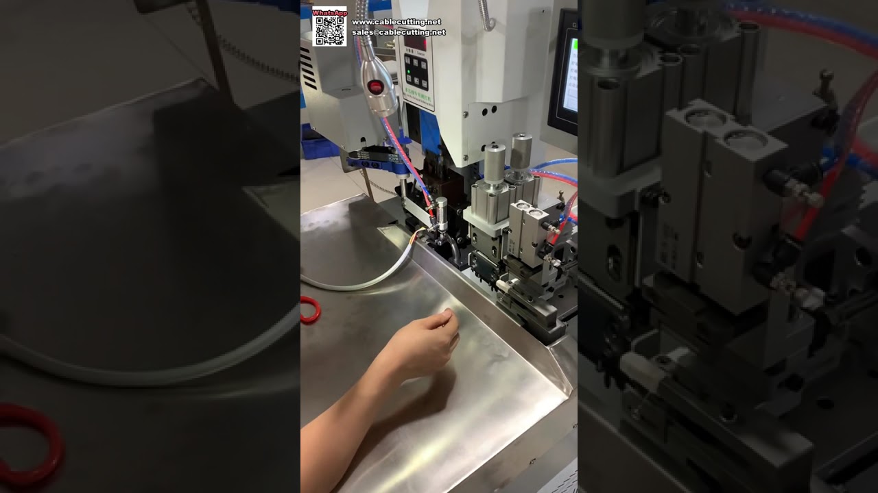 Máquina automática de alineado, corte, pelado y crimpado de cables — equipo de procesado completo