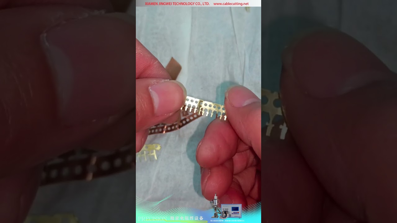 Soldadora de punto por resistencia DC inverter — chapa de latón de 0.5 mm