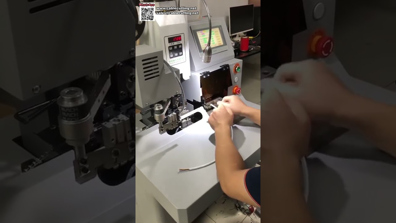 Máquina de pelado exterior e interior de cable con funda y engaste de terminales — continua