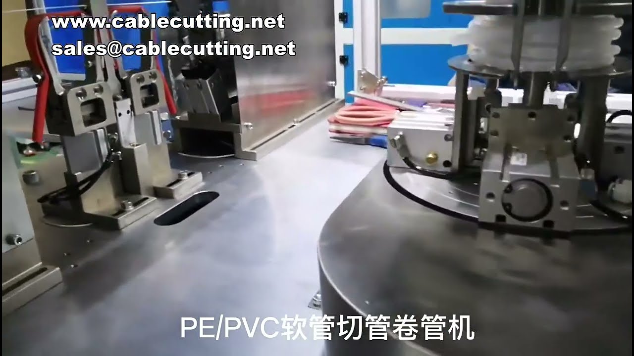 Máquina bobinadora automática para mangueras PVC y PE con corte integrado