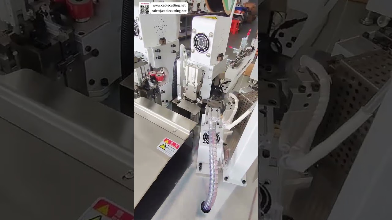 Máquina de Estañado e Inserción de Tubo Termoencogible de Cabeza Única | Crimpadora Automática para Arneses