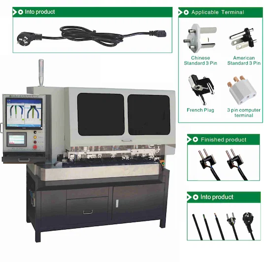 Máquina Automática de Inserción y Engarce de Enchufe de 3 Clavijas WPM-3500A